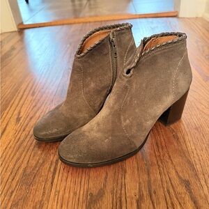Frye Dark Gray Suede Ankle Boots